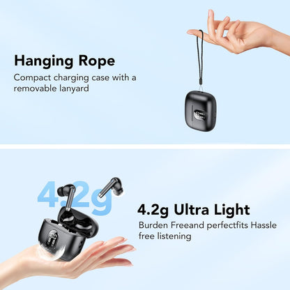 Wireless Earbuds, Bluetooth 5.4 Headphones HiFi Stereo with 4 ENC Mic, 40H Mini Ear Buds in-Ear Noise Cancelling Earbuds, Ultra Light Sport Earphones