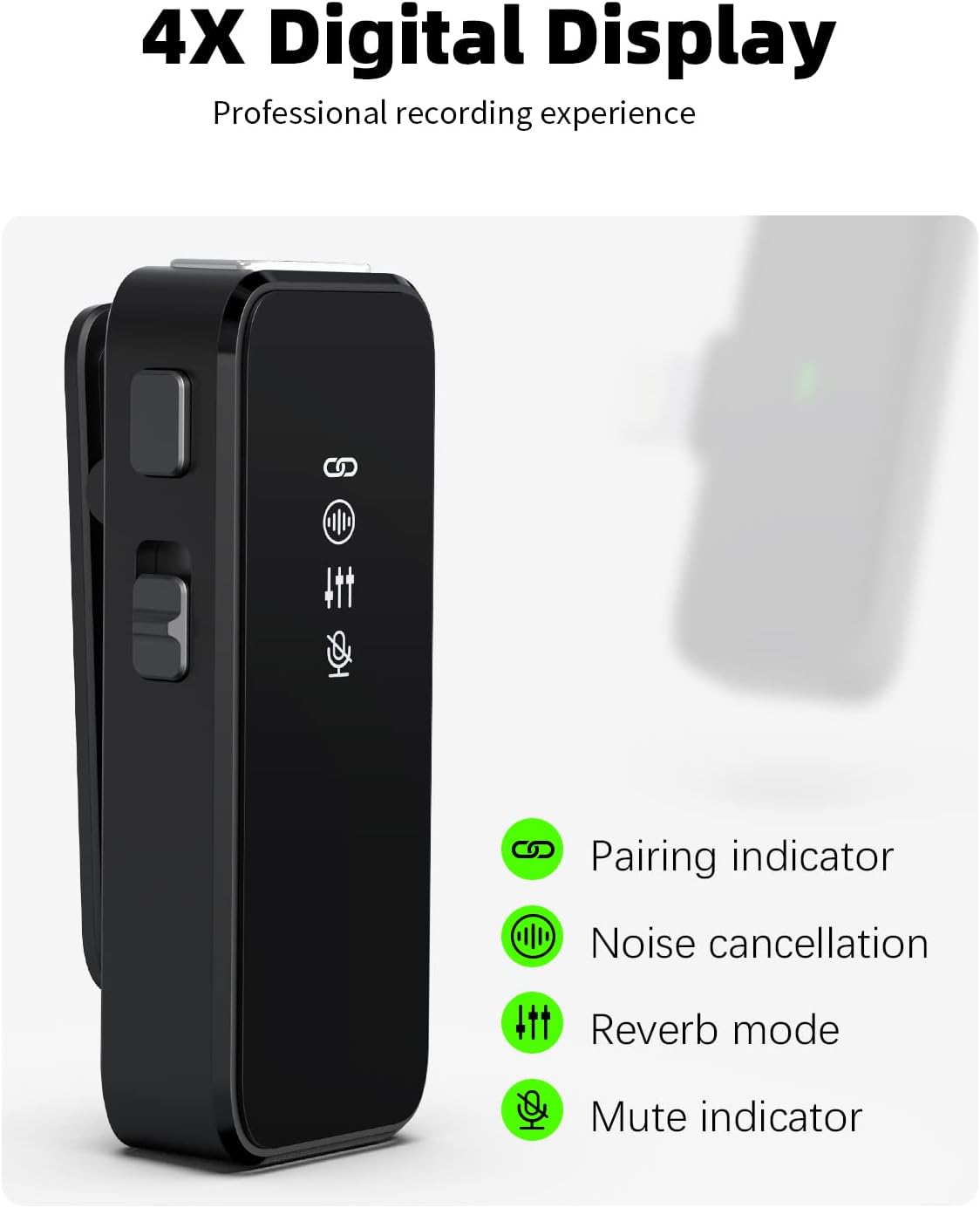 Wireless Lavalier Microphone for iPhone 14/13/12 with Noise Cancellation, 100ft Transmission, 18H Battery Life, Lightning Lapel Microphone Wireless for Video Recording, Vlog, Streaming