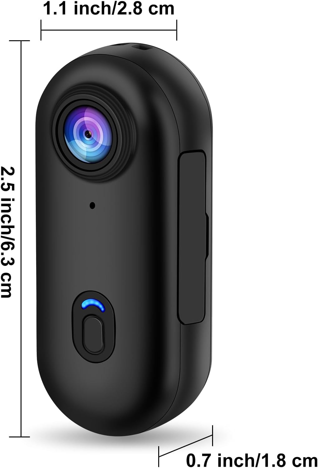 4K Thumb Action Camera, Tiny Size, Mount Anywhere, Small Body Camera with Spring Clip, Portable Vlogging, Hands-Free POV Recording, Helmet Cam for Cycling, Motorcycle (64G-Card, Black)