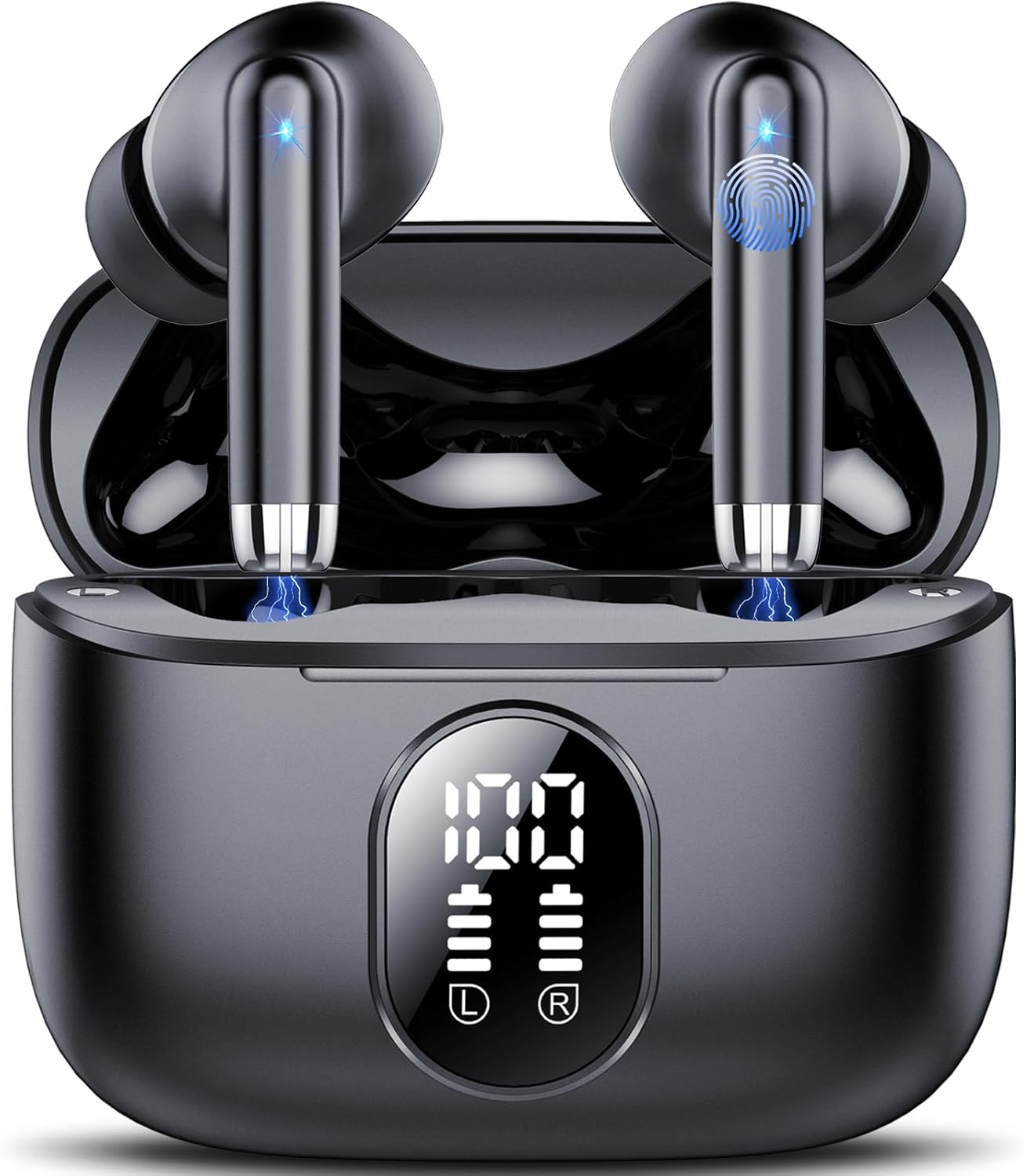 Wireless Earbuds, Bluetooth 5.4 Headphones HiFi Stereo with 4 ENC Mic, 40H Mini Ear Buds in-Ear Noise Cancelling Earbuds, Ultra Light Sport Earphones
