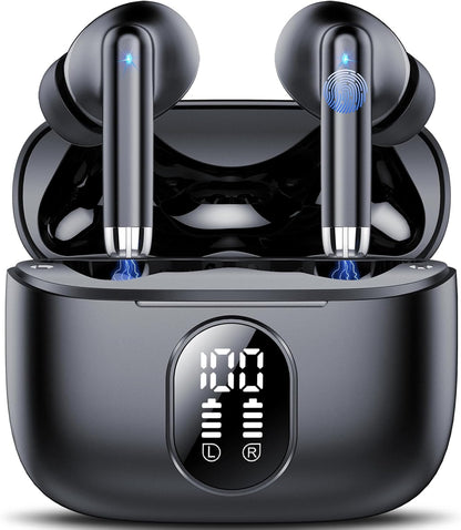 Wireless Earbuds, Bluetooth 5.4 Headphones HiFi Stereo with 4 ENC Mic, 40H Mini Ear Buds in-Ear Noise Cancelling Earbuds, Ultra Light Sport Earphones